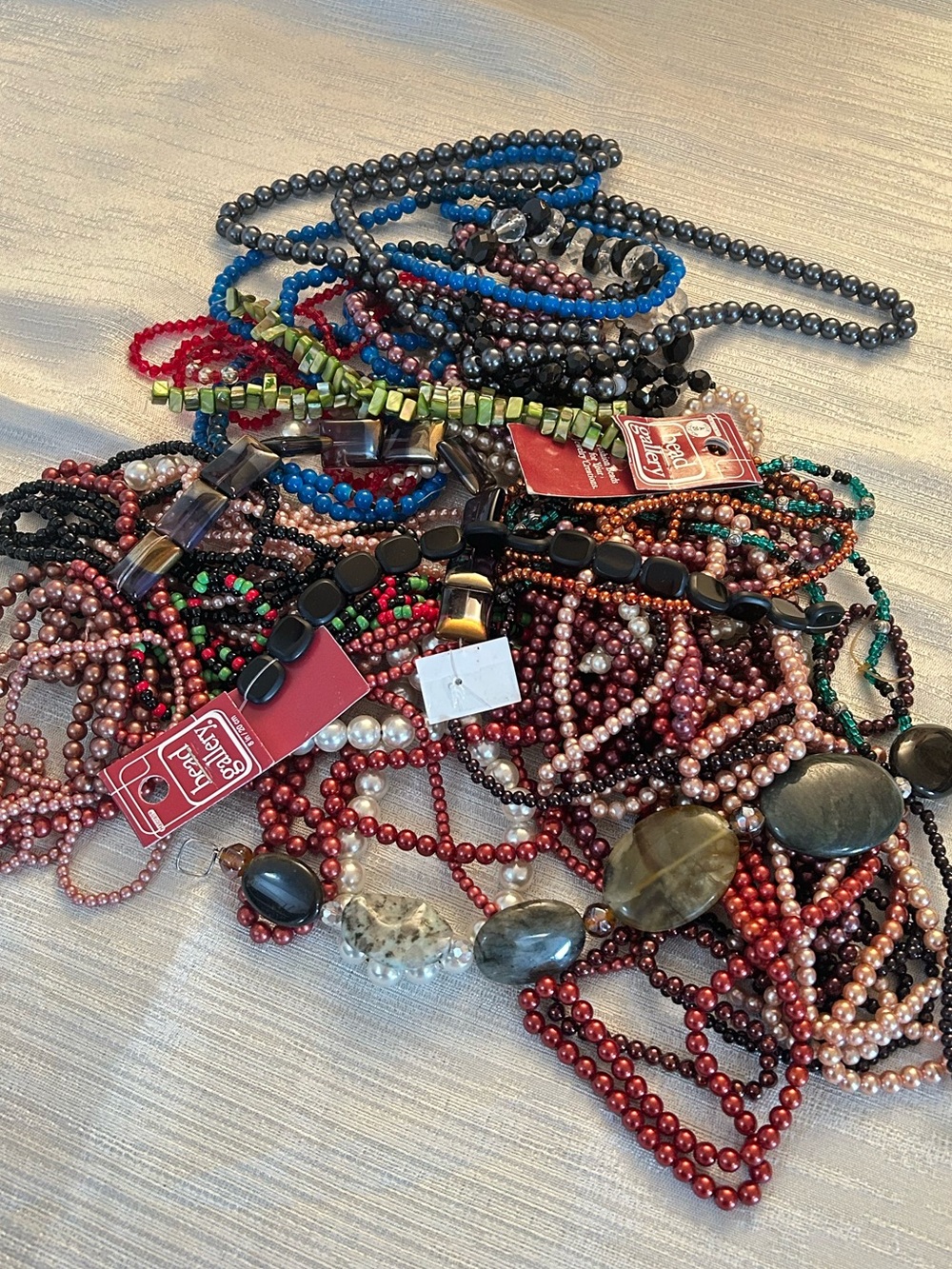 Craft Faux Pearl , Bead & Stone Strand Lot